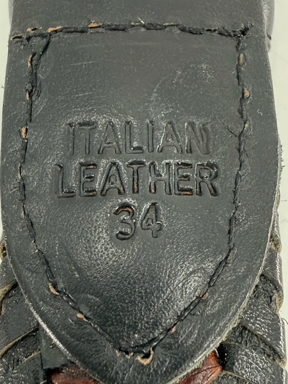 Men’s Braided Leather Belt 2 Tone 34